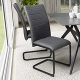 Faux Leather Dining Chairs in Set Of 4 With Black Metal Cantilever Legs - Carlisle