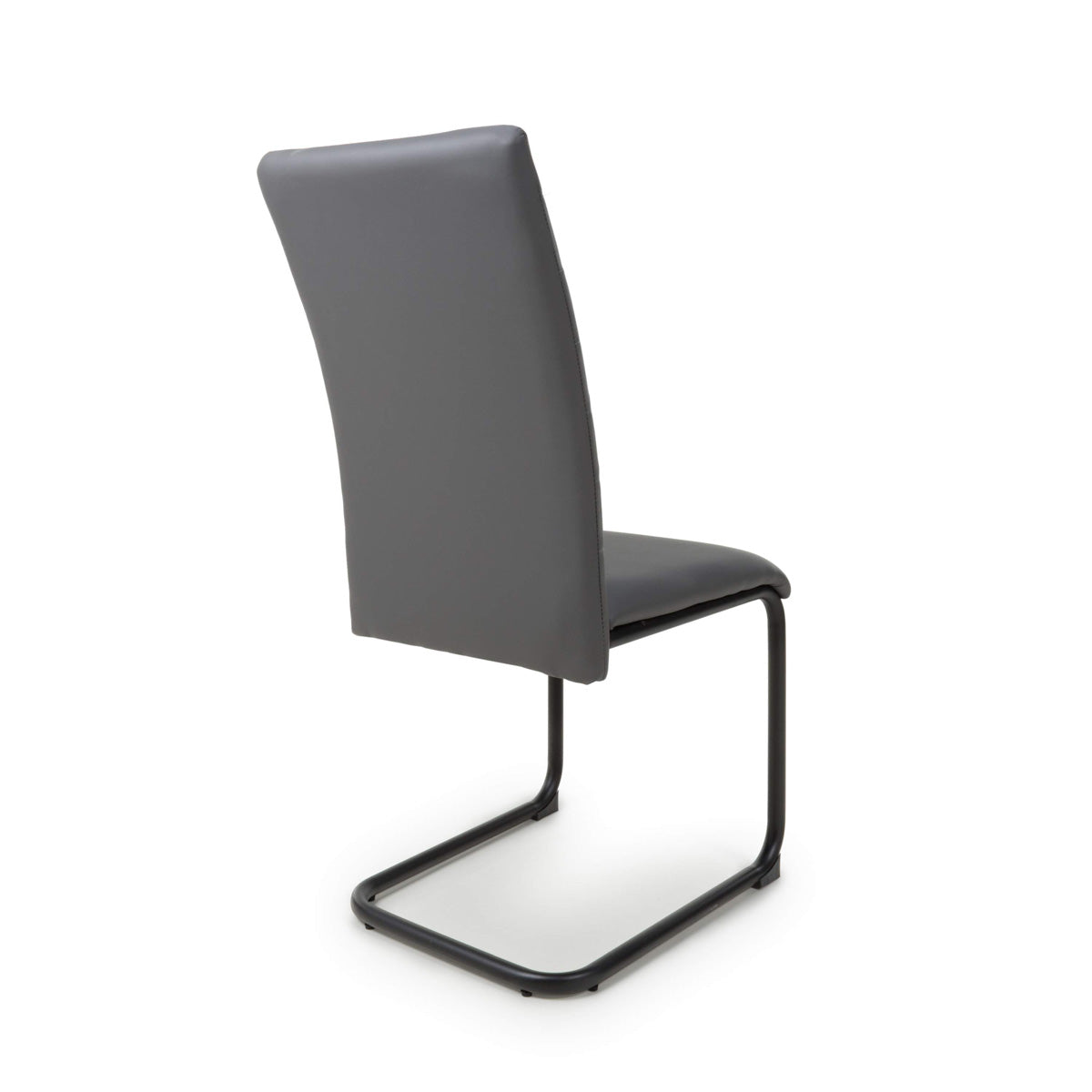 Faux Leather Dining Chairs in Set Of 4 With Black Metal Cantilever Legs - Carlisle