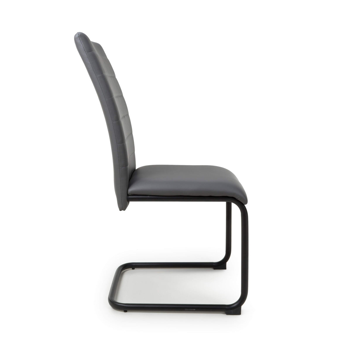 Faux Leather Dining Chairs in Set Of 4 With Black Metal Cantilever Legs - Carlisle