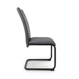 Faux Leather Dining Chairs in Set Of 4 With Black Metal Cantilever Legs - Carlisle
