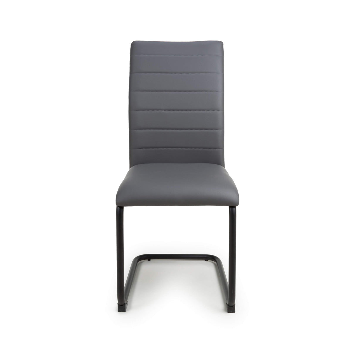 Faux Leather Dining Chairs in Set Of 4 With Black Metal Cantilever Legs - Carlisle
