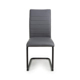 Faux Leather Dining Chairs in Set Of 4 With Black Metal Cantilever Legs - Carlisle