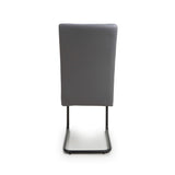 Faux Leather Dining Chairs in Set Of 4 With Black Metal Cantilever Legs - Carlisle