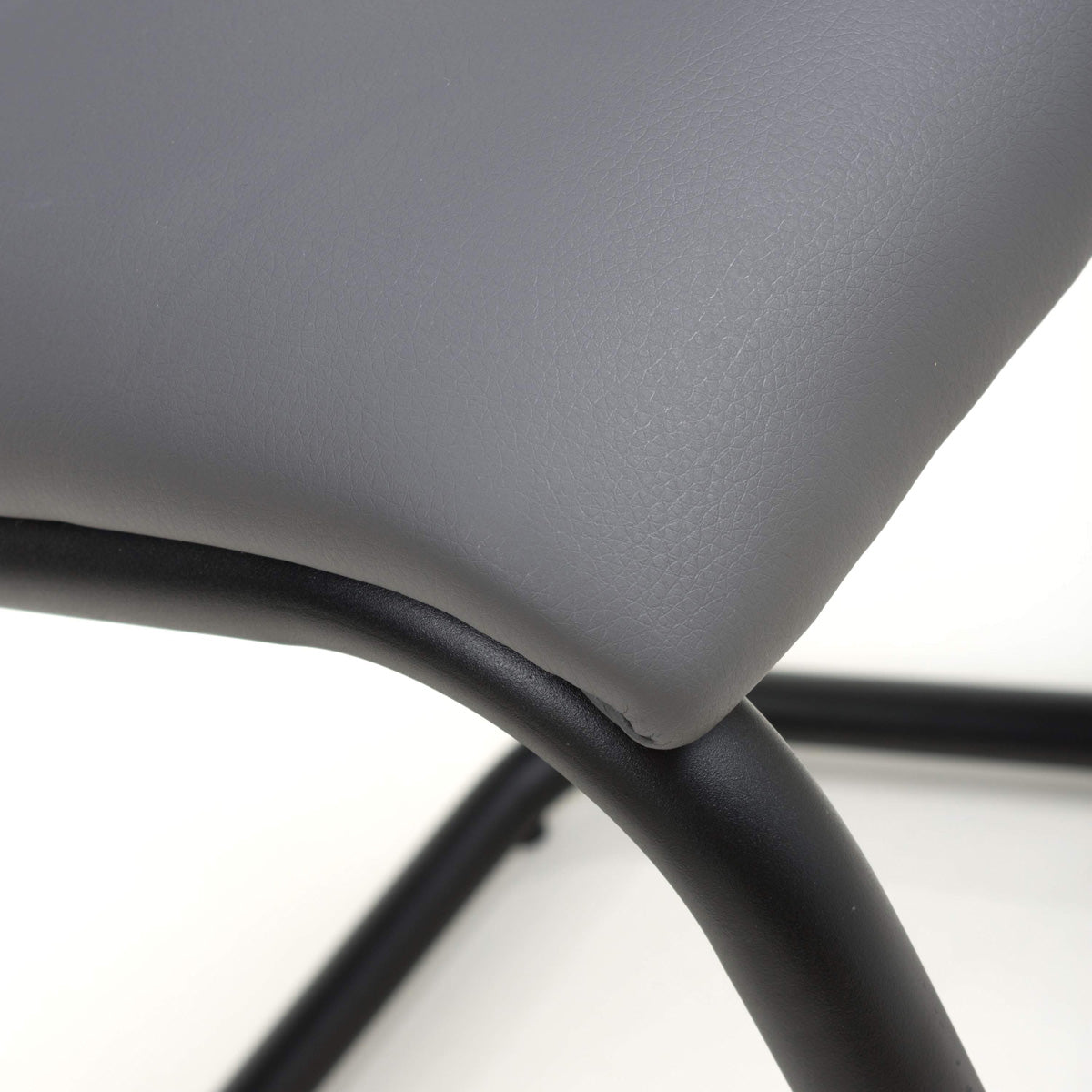 Faux Leather Dining Chairs in Set Of 4 With Black Metal Cantilever Legs - Carlisle
