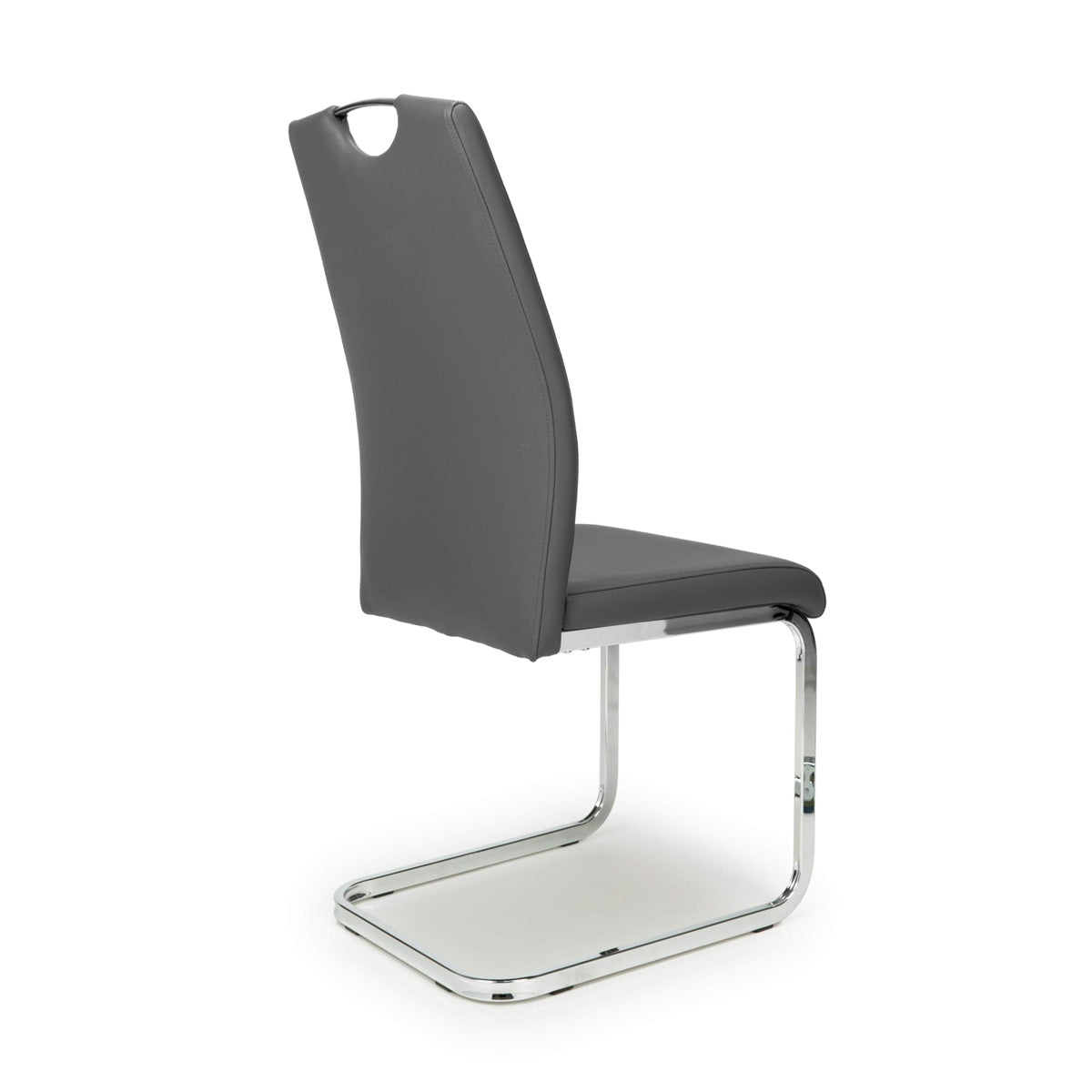 Faux Leather Dining Chairs in Set Of 4 With Chrome Cantilever Legs - Toledo