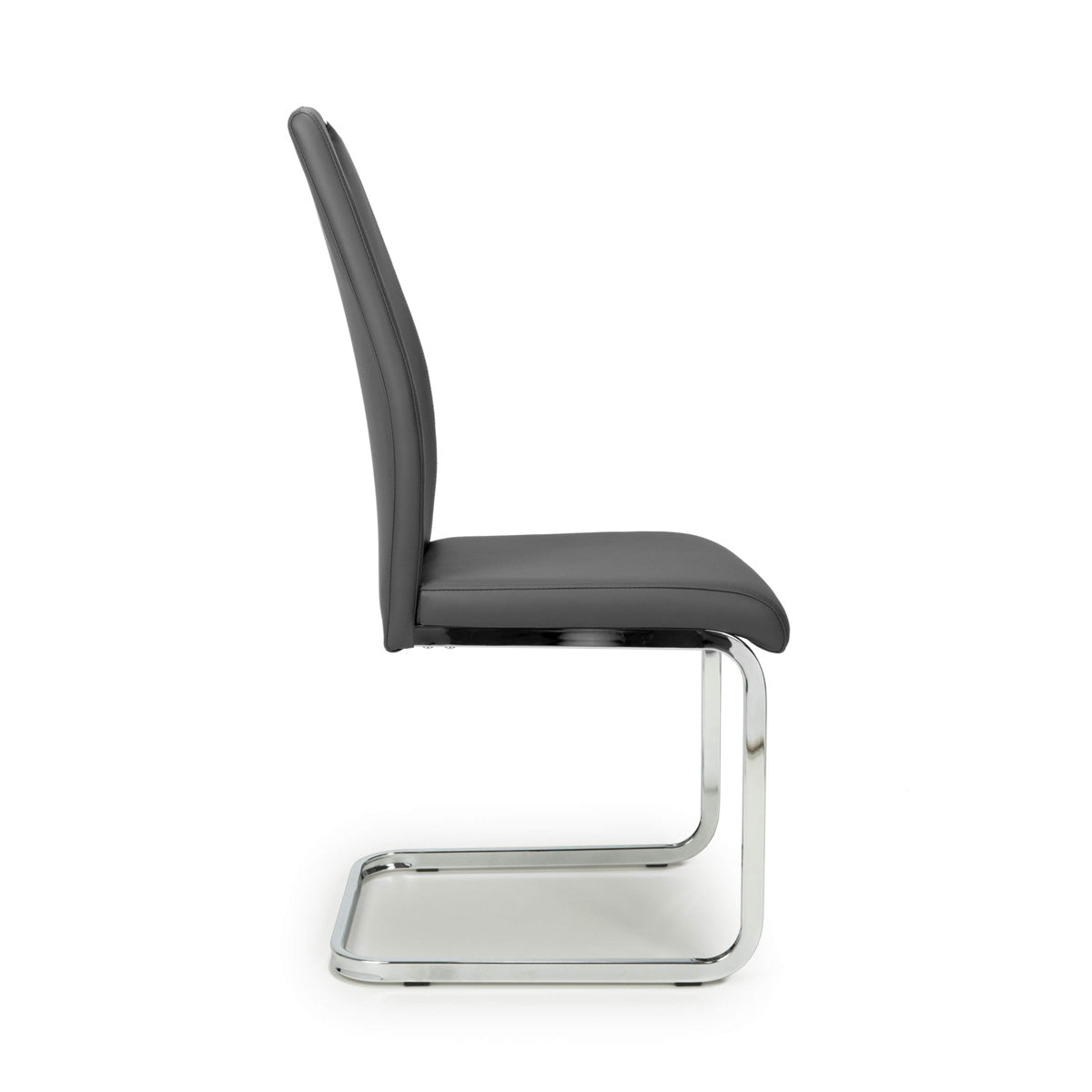 Faux Leather Dining Chairs in Set Of 4 With Chrome Cantilever Legs - Toledo