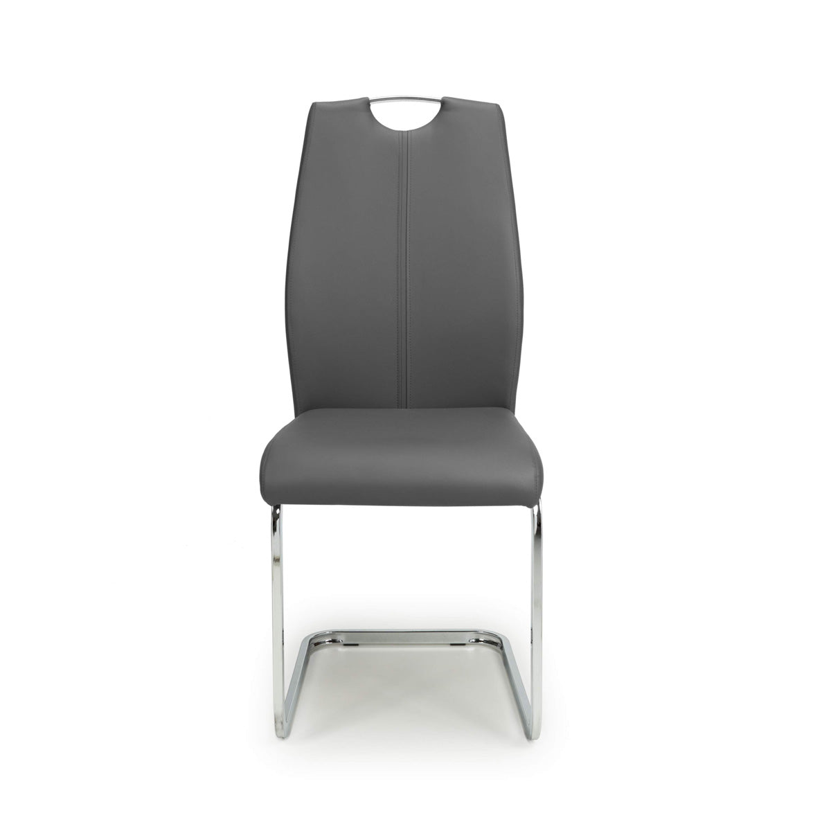 Faux Leather Dining Chairs in Set Of 4 With Chrome Cantilever Legs - Toledo