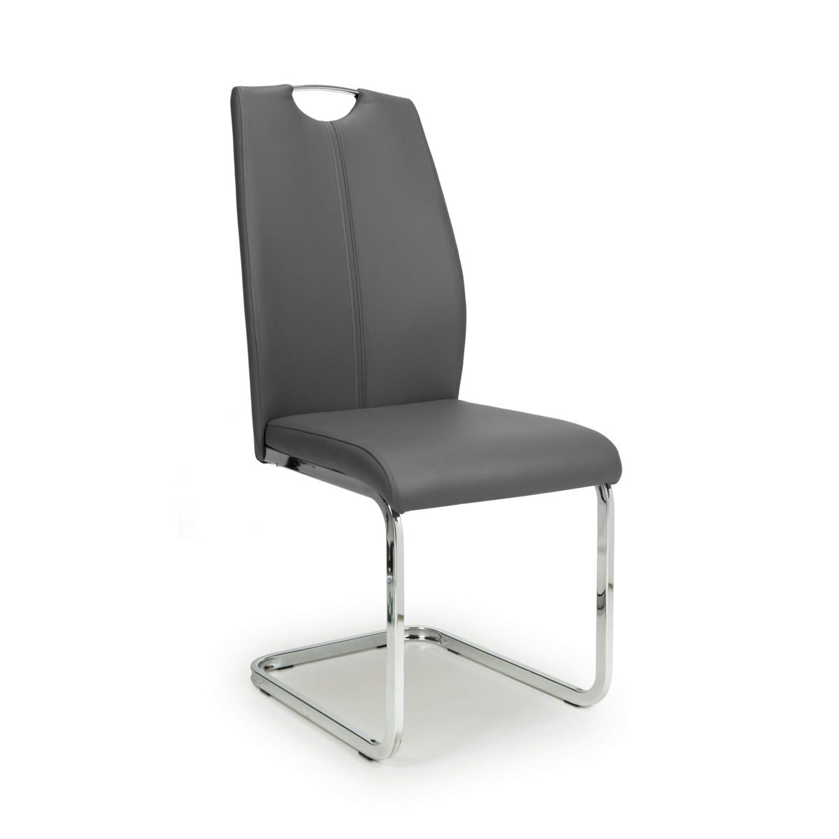 Faux Leather Dining Chairs in Set Of 4 With Chrome Cantilever Legs - Toledo