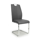 Faux Leather Dining Chairs in Set Of 4 With Chrome Cantilever Legs - Toledo