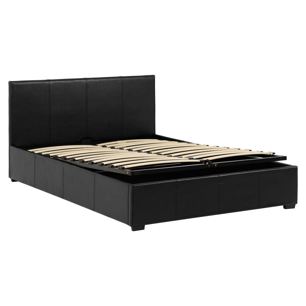 Faux Leather Double Ottoman Storage Bed - Waverley