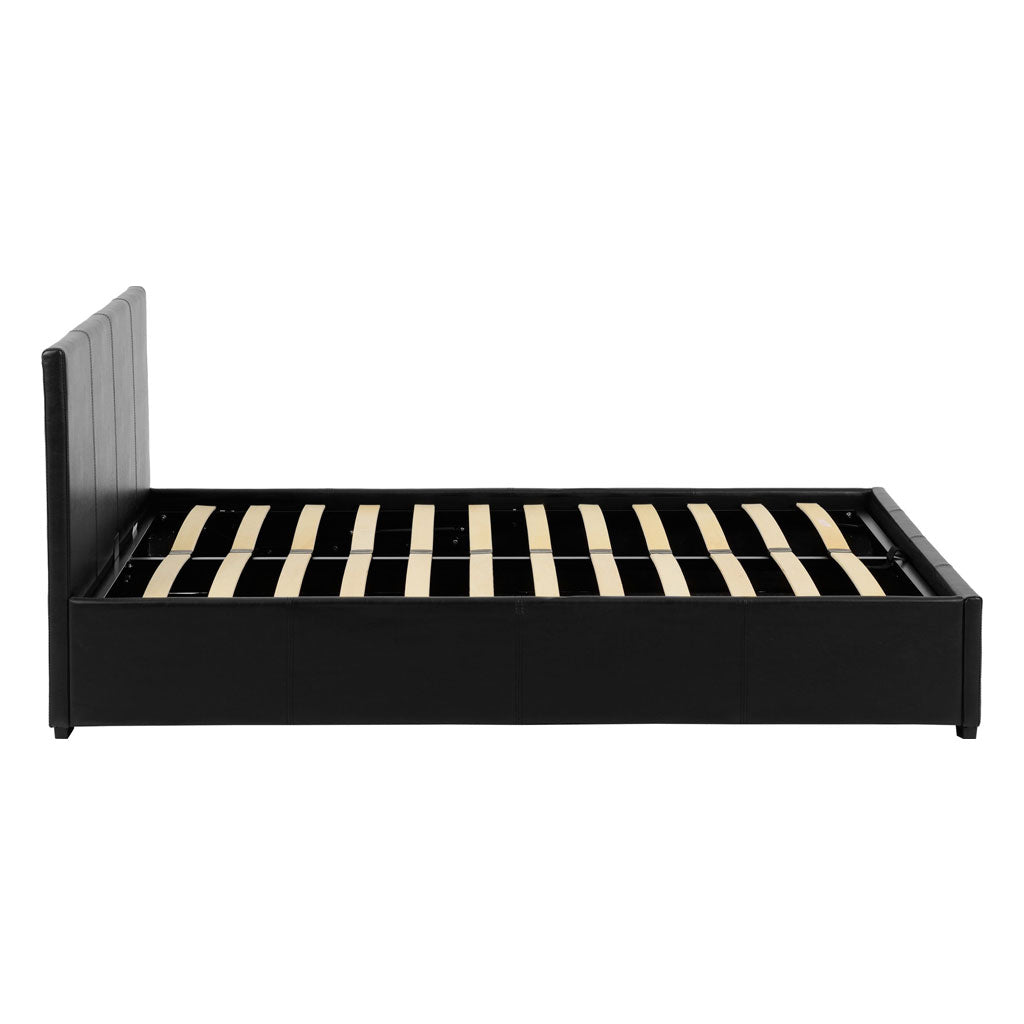 Faux Leather Double Ottoman Storage Bed - Waverley