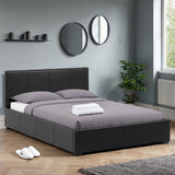 Faux Leather Double Ottoman Storage Bed - Waverley