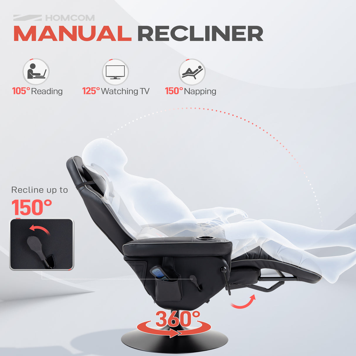 Faux Leather Electric Recliner Chair 79.5cm Wide - Velmora