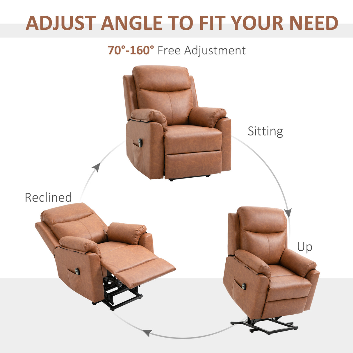 Faux Leather Electric Recliner Chair 83cm Wide - Velmora