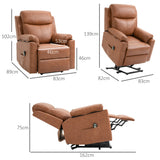 Faux Leather Electric Recliner Chair 83cm Wide - Velmora
