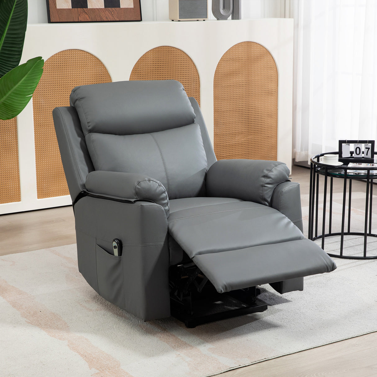 Faux Leather Electric Recliner Chair 83cm Wide - Velmora