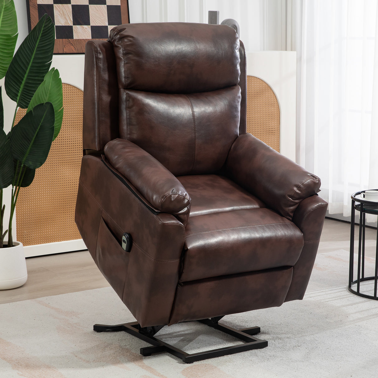 Faux Leather Electric Recliner Chair 83cm Wide - Velmora