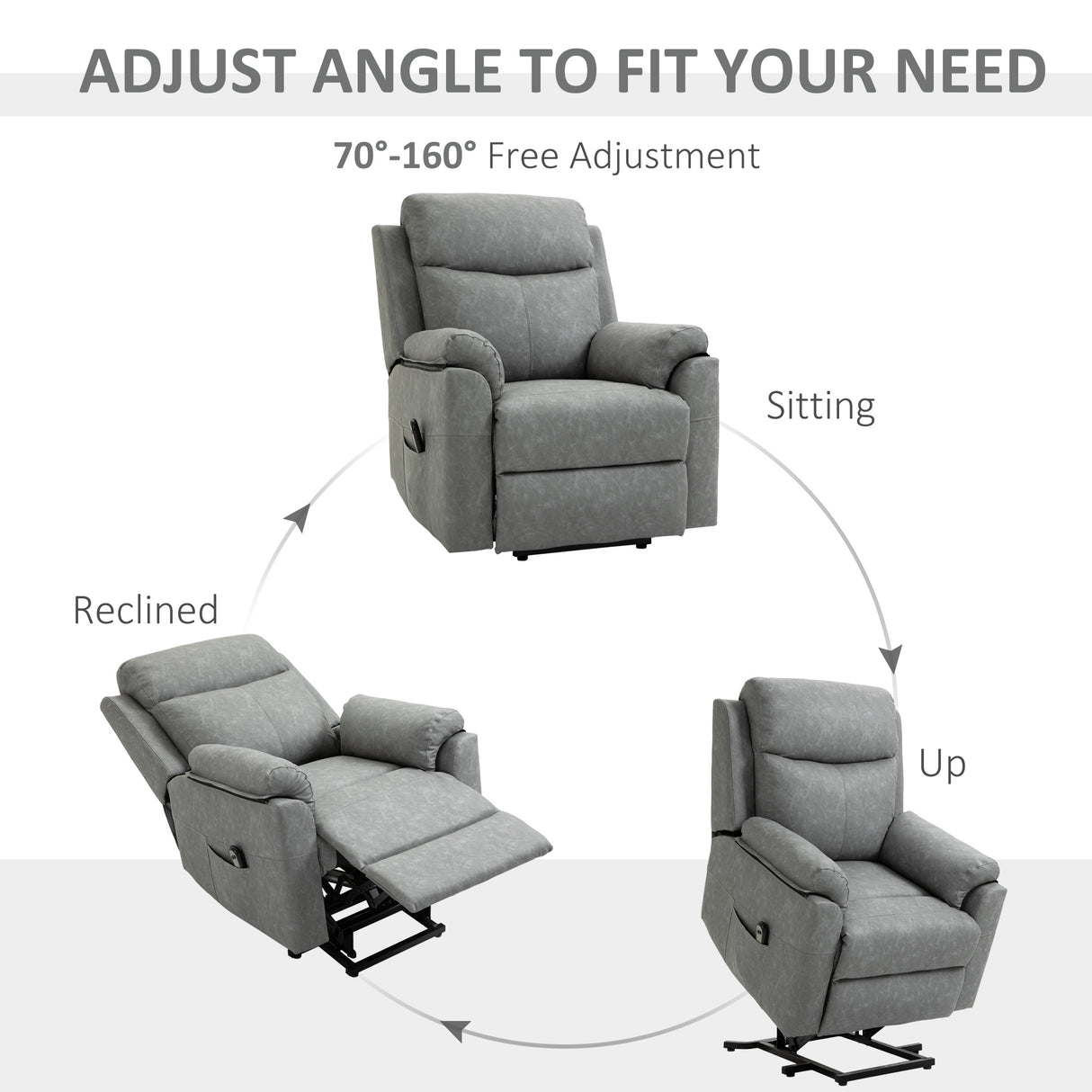 Faux Leather Electric Recliner Chair 83cm Wide - Velmora