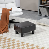 Faux Leather Footstool 40cm Wide With Plastic Legs - Velmora
