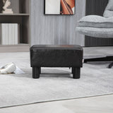 Faux Leather Footstool 40cm Wide With Plastic Legs - Velmora