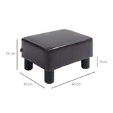 Faux Leather Footstool 40cm Wide With Plastic Legs - Velmora