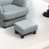 Faux Leather Footstool 40cm Wide With Plastic Legs - Velmora