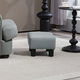 Faux Leather Footstool 40cm Wide With Plastic Legs - Velmora