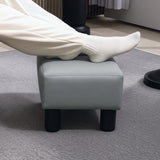Faux Leather Footstool 40cm Wide With Plastic Legs - Velmora