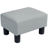 Faux Leather Footstool 40cm Wide With Plastic Legs - Velmora