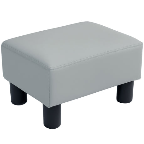 Faux Leather Footstool 40cm Wide With Plastic Legs - Velmora