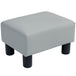Faux Leather Footstool 40cm Wide With Plastic Legs - Velmora
