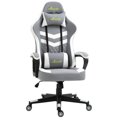 Faux Leather Gaming Chair 61cm Wide With Headrest - Velmora