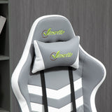Faux Leather Gaming Chair 61cm Wide With Headrest - Velmora