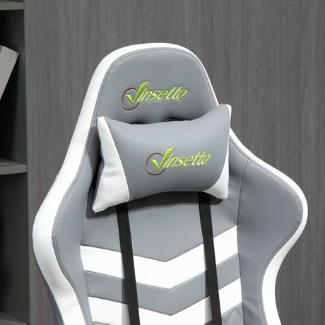 Faux Leather Gaming Chair 61cm Wide With Headrest - Velmora