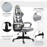 Faux Leather Gaming Chair 61cm Wide With Headrest - Velmora