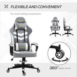 Faux Leather Gaming Chair 61cm Wide With Headrest - Velmora