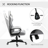 Faux Leather Gaming Chair 61cm Wide With Headrest - Velmora