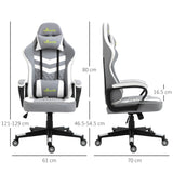 Faux Leather Gaming Chair 61cm Wide With Headrest - Velmora