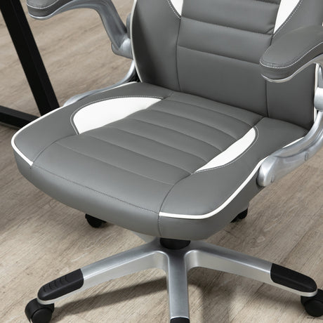 Faux Leather Gaming Chair 65cm Wide With Flip-up Armrest - Velmora