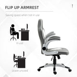 Faux Leather Gaming Chair 65cm Wide With Flip-up Armrest - Velmora