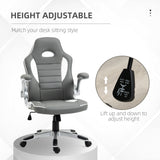 Faux Leather Gaming Chair 65cm Wide With Flip-up Armrest - Velmora