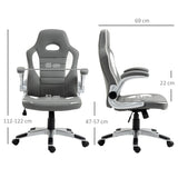 Faux Leather Gaming Chair 65cm Wide With Flip-up Armrest - Velmora