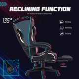 Faux Leather Gaming Chair 65cm Wide With Footrest - Velmora