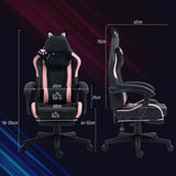 Faux Leather Gaming Chair 65cm Wide With Footrest - Velmora