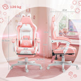Faux Leather Gaming Chair 65cm Wide With Footrest - Velmora