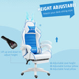 Faux Leather Gaming Chair 65cm Wide With Headrest And Removable Rabbit Ears - Velmora