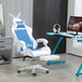 Faux Leather Gaming Chair 65cm Wide With Headrest And Removable Rabbit Ears - Velmora