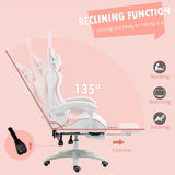 Faux Leather Gaming Chair 65cm Wide With Headrest And Removable Rabbit Ears - Velmora