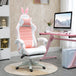 Faux Leather Gaming Chair 65cm Wide With Headrest And Removable Rabbit Ears - Velmora