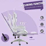 Faux Leather Gaming Chair 65cm Wide With Headrest And Removable Rabbit Ears - Velmora